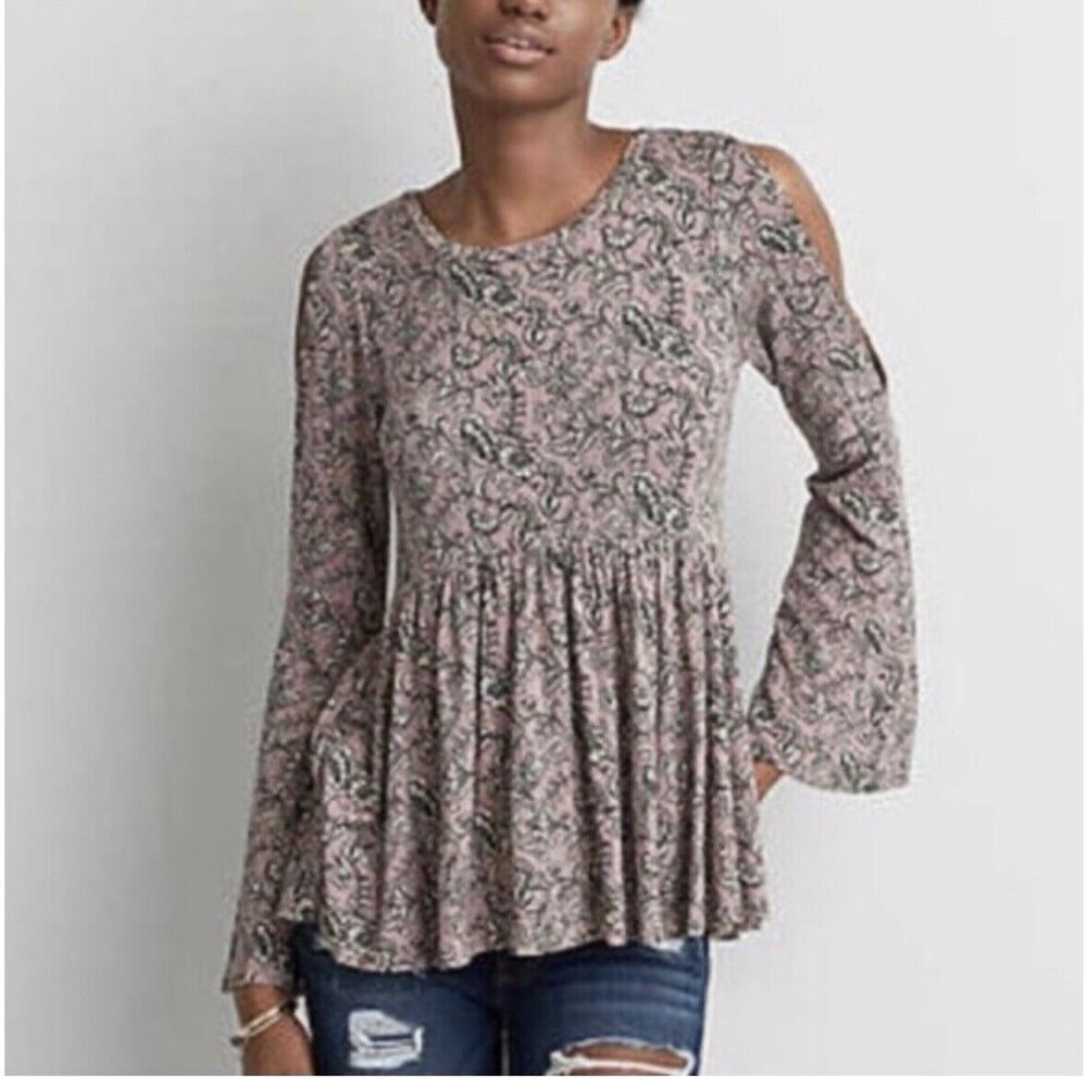 American Eagle Soft and Sexy Open Shoulder Blouse XS